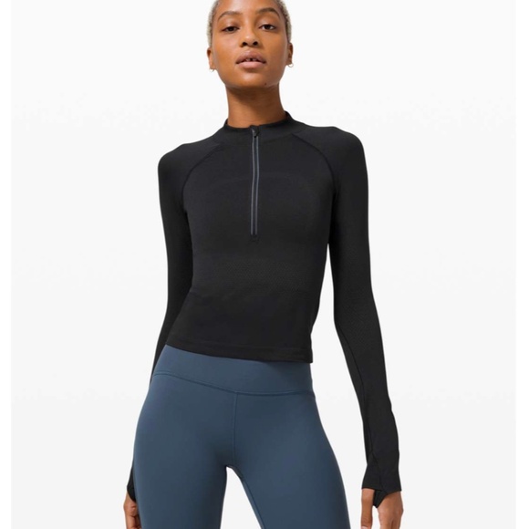 Lululemon Swiftly Tech 1/2 Zip 2.0 *Cool Black/Graphite Grey Size 8 - Picture 1 of 11